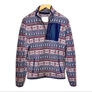 AEROPOSTALE FAIR ISLE RED BLUE PATTERN LONG SLEEVE COZY SOFT SWEATER